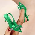 thumbnail image 4 of Purcolt Womens Bow Slingback Pumps Elegant Dressy Closed Pointed Toe Low Heels Business Party Work Dress Shoes, 4 of 7