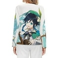 thumbnail image 2 of Genshin Impact Women's Pajama Top 3D Digital Print Sleepwear Trendy Crewneck Pullovers Long Sleeve Shirts S, 2 of 8
