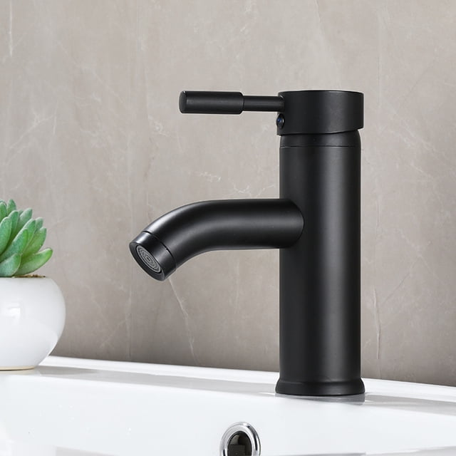 Grifo del lavabo del baño Grifo del lavabo del lavabo negro Anti-salpicaduras para la cocina del baño FLhrweasw Nuevo
