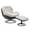 Cream - Linen, variant on Guyou Swivel Accent Chair with Ottoman Set, Faux Fur Lounge Chair with Footrest, 360 Degree Swiveling Single Sofa Chair, Fluffy Reading Chair Armchair for Living Room Bedroom, White