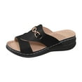 thumbnail image 2 of Wowcloth Women's Fashion Slides – Comfortable Slip-On Open-Toe Round Toe Design with Buckle Accent and Platform Wedge Heel for Spring Summer Casual Footwear,Plus Size, 2 of 9