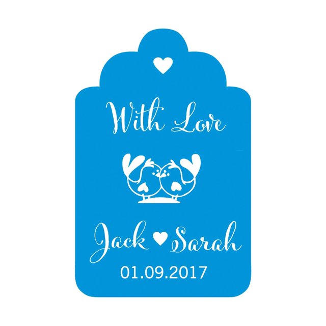 100 PCS With Love Birds Customized Wedding Gift Paper Tags Personalized Wedding Favor Hang Tags