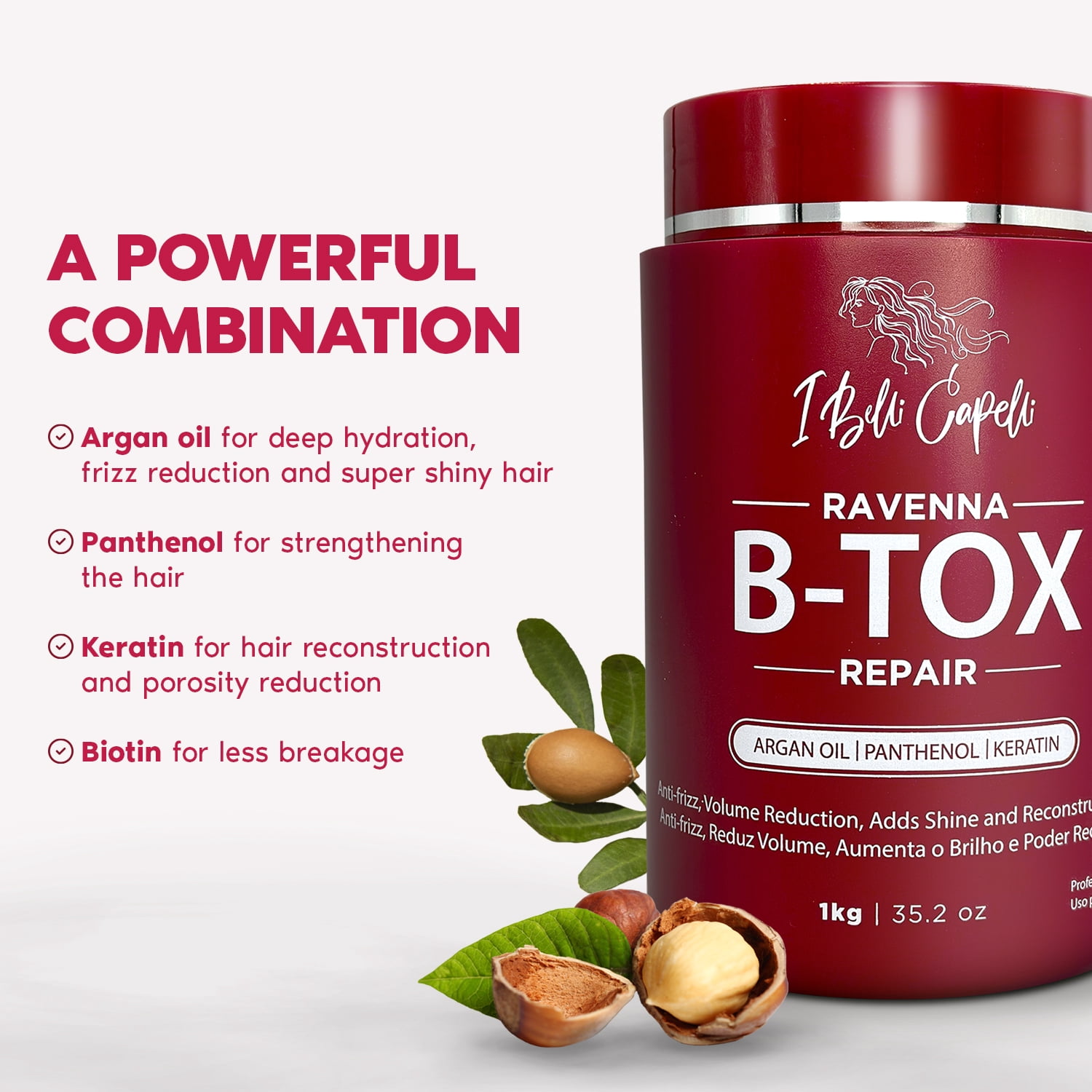 Kit I Belli Capelli Ravenna B-tox Repair + Intense Moisturizing Mask