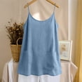 thumbnail image 6 of Antqov Tank Tops for Women, Solid Color Crew Neck Sleeveless Linen Top with Pockets, Summer Soft Casual Undershirts Beach Breathable Tops, 6 of 10