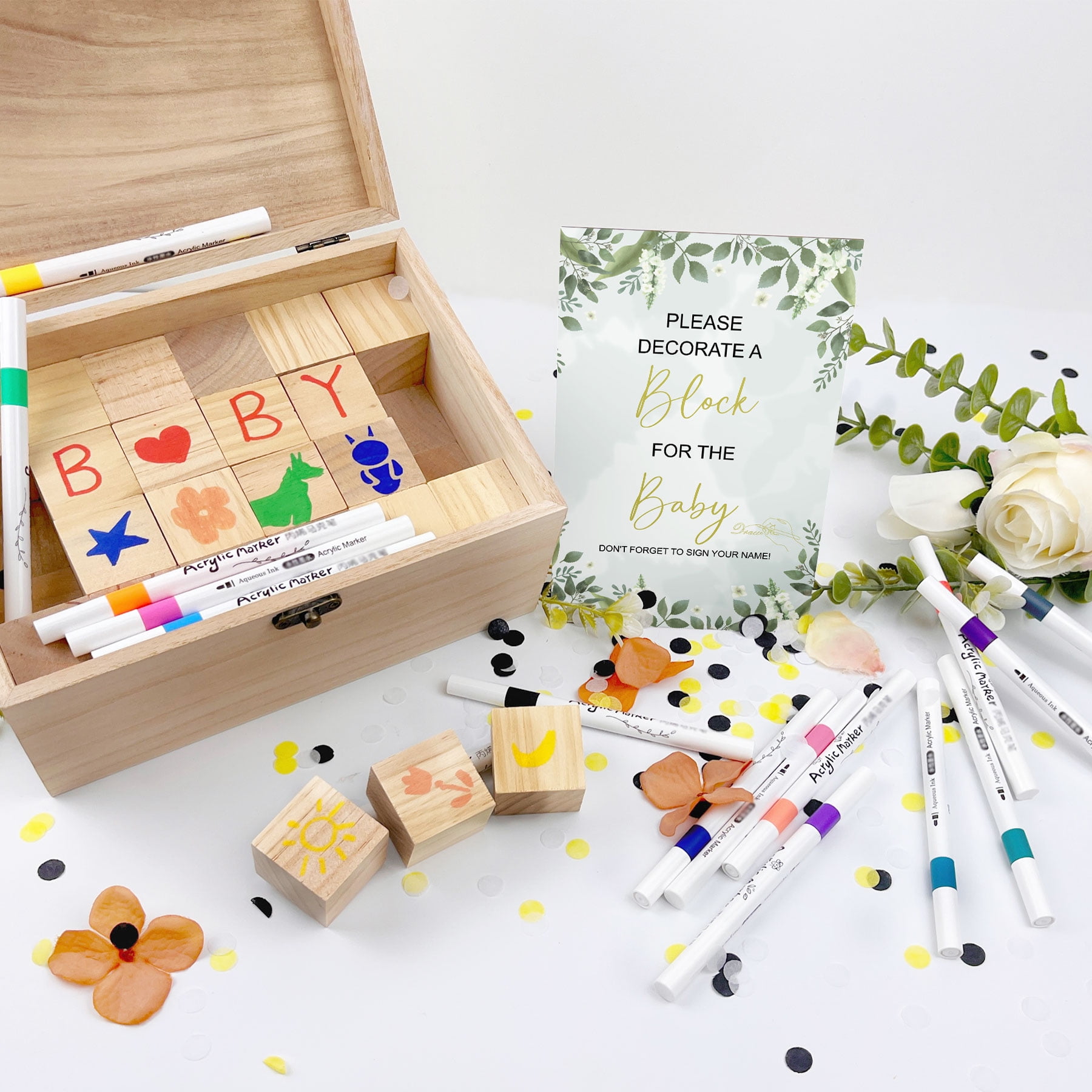 78 PCS Fun Baby Shower Games Sign Kit, Unique Baby Shower Ideas, Funniest Baby Shower Games Ever ，A Game Where You Can Draw to Your Heart's Content, Suitable for Baby Shower Games Boy and Girls