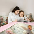 thumbnail image 5 of Feelyou Cartoon Rabbit Bunnies Queen Comforter Set, Kawaii Easter Eggs Bedding Sets, Groovy Floral Flower Reversible Bedding Comforter Set, Super Cozy Room Decor, 3 Pieces, 5 of 8