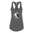 thumbnail image 2 of Torn Ripped Eagle Claws Animal Lover Ladies Racerback Tank Top, Dark Grey, Large, 2 of 3