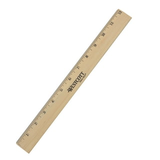 BAZIC Wooden Ruler 12 (30cm), Singel Metal Edge, Inches