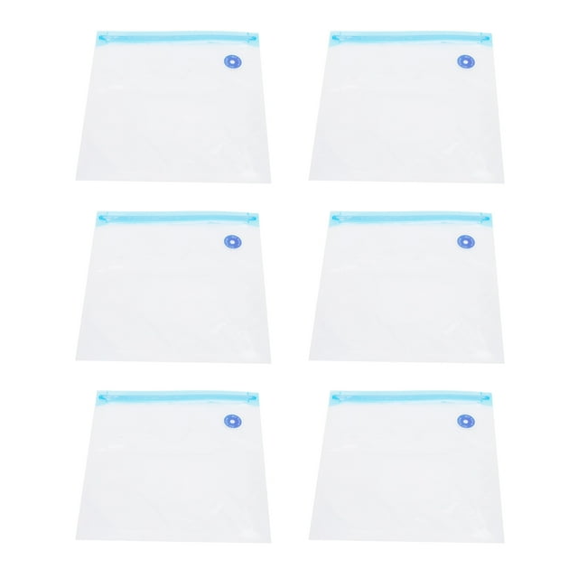 6Pcs Vacuum Zipper Bags Food Sealer Storage Reusable Bags with Double Layer Zippers for Food Preservation