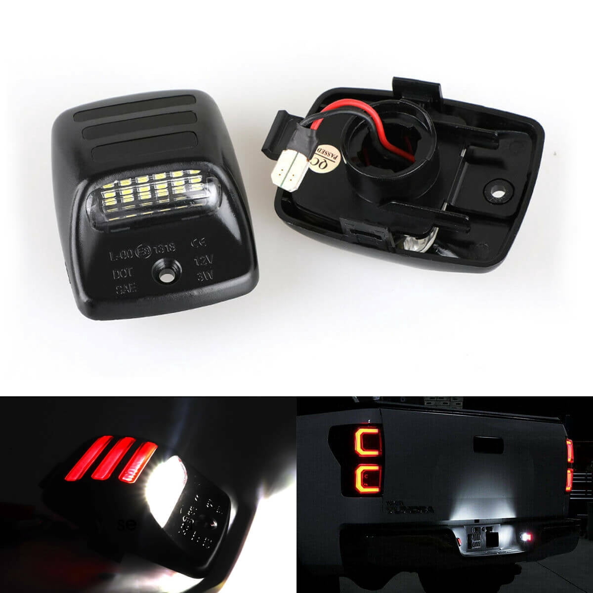 2x LED License Plate Light Lamp RED OLED TUBE For 2005-15 Toyota Tacoma Tundra