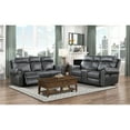 thumbnail image 2 of Lexicon Granville Faux Leather 2-Piece Manual Reclining Sofa Set in Gray, 2 of 14
