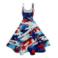 thumbnail image 5 of SAATLERI July 4th Dresses for Women Flag Spaghetti Strap Patriotic Dress A Line Sleeveless Casual Cocktail Midi Evening Party Dress, 5 of 5