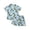 Blue, variant on Toddler Boys 2 Piece Outfits Short Sleeve Cartoon Prints T Shirt Tops Shorts Child Outfits Set Size 18-24 Months ,Blue