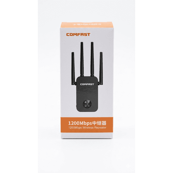 Wireless WiFi Range Extender - 1200Mbps Dual Band Signal Booster, 4 External Antennas, Wall Plug Design