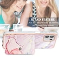 thumbnail image 5 of For Motorola Moto Edge 20 Lite Marble Patterned Case with Card Holder, Back Folio Kickstand PU Leather + Soft Crystal Bumper Edge, Magnetic Clasp Back Cover For Motorola Moto Edge 20 Lite,Marble #2, 5 of 6