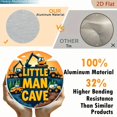 thumbnail image 4 of 2D Flat - 1pc 7.87x7.87 Inch Aluminum "Little for Man Cave" Round Wall Art Sign - Vibrant Construction Theme, Easy to Hang, Durable for Indoor/Outdoor Decor in Home, Garden, Bar, Cafe, Garage, 4 of 6