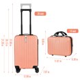 thumbnail image 2 of 2PCS Luggage Two Piece Rolling Luggage Set Lightweight With Hook 20″ + 14″ Rose Gold, 2 of 6
