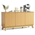 thumbnail image 1 of Yiwa Buffet de Style Ferme de 58 Pouces, Bahut Moderne avec devant Courbé Cannelé à 4 Portes et Tablettes Intérieures Ajustables, 1 of 8