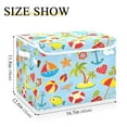 thumbnail image 3 of Summer fun colorful pattern Storage Bins with lid, Decorative Boxes for Shelves, Closet Organizer Basket with Handles, Large,, 3 of 5