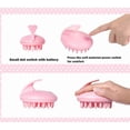 thumbnail image 3 of Masajeador de cuero cabelludo eléctrico impermeable, cepillo vibrador manual para champú con puntas de goma suave., 3 of 5