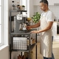 thumbnail image 3 of Atilioo Kitchen Bakers Rack with Power Outlet, 4 Tiers Coffee Bar Table, Oven Microwave Stand, Storage Shelf, Appliance Organizer, 23" Gray, 3 of 11