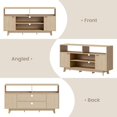 thumbnail image 5 of EROMMY Mid Century Modern TV Stand, 59 Inches Entertainment Center with Storage, Tall TV Media Console with 2 Fluted Doors Suitable for 50/55/60/65 TV in Living Room, Bedroom, 5 of 7