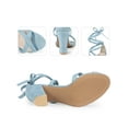 thumbnail image 2 of BLISSFUL STEP Lace Up Strappy Block Heel Sandals for Women - Perfect for Any Occasion Sky Blue 7, 2 of 6
