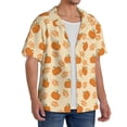 thumbnail image 2 of Naloa Autumn Leaves And Pumpkins Men's Loose Fit Cuban Collar Short-Sleeve Shirt, Hawaiian Shirts, Mens Shirts Casual for Everyday Wear Outings-X-Large, 2 of 5
