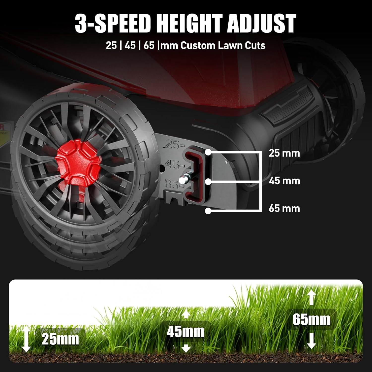 EAYSG 120V Electric Corded Lawn Mower, 14-Inch Cutting Width, 1050W Motor, 3-Position Height Adjustment, Rear Bag Collection, Foldable Handle, Lightweight & Low Noise - Black