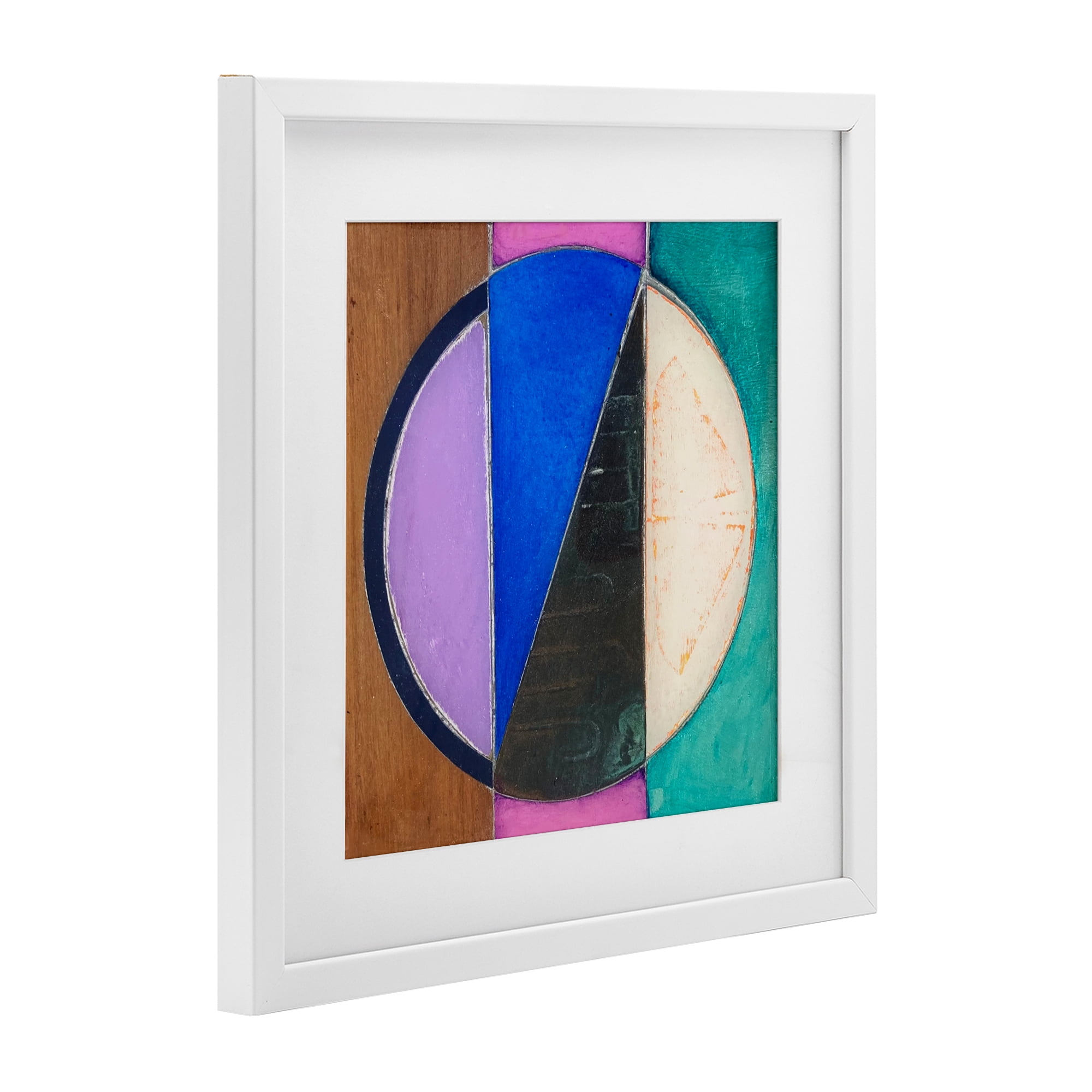 Stupell Industries Split Symmetry Circle White Framed Print Under Glass, design by Matthew Finger