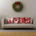 thumbnail image 4 of Twfbrm 4 Pcs Christmas Pillow Covers, Christmas Decorations 18x18 Inch Red & White Reindeer Snowflake Throw Pillow Case, Soft Decorative Cushion Covers Winter Holiday Pillowcase for Couch Sofa, 4 of 9