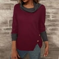thumbnail image 4 of Wensltd High Collar Sweater Women Fall Solid Color Pullover Long Sleeve Tunic Sweater, 4 of 8