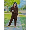 thumbnail image 5 of PRETTYGARDEN Women's Spring Fall 2 Piece Lounge Outfit Long Sleeve Crewneck Pullover Tops High Waisted Pants Set Tracksuit, 5 of 6