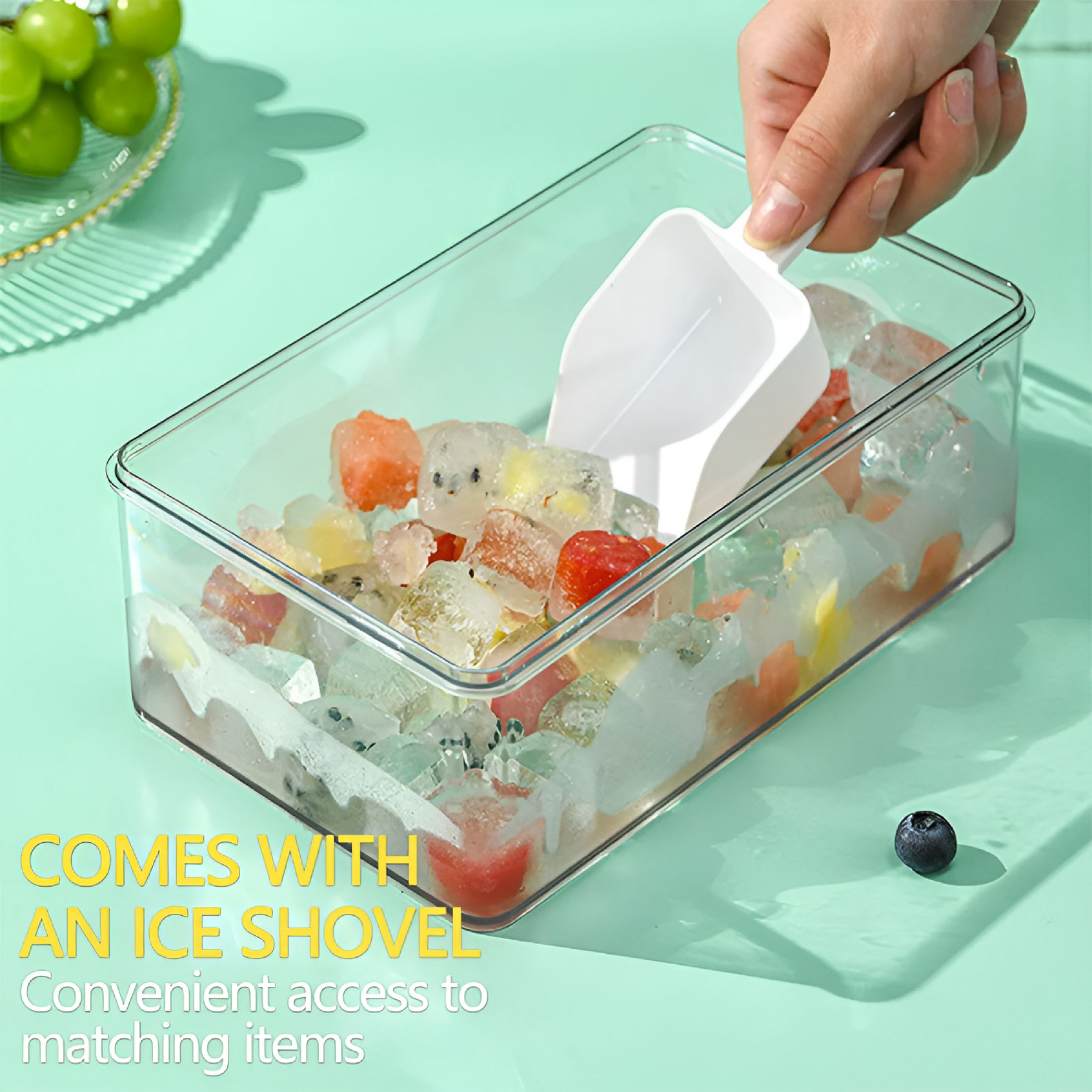 ACDANC 2026 New Ice Cube Tray with Lid and Bin,Ice Trays Ice Maker for Freezer with Container Silicone Ice Cube Tray Mold Easy Release Bpa Free Large Ice Cube Maker for Whiskey,Cocktail