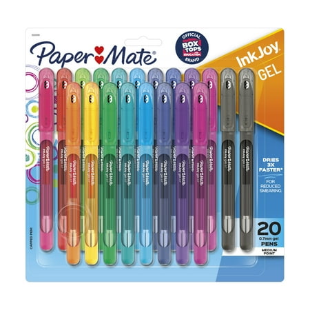Paper Mate InkJoy Gel Pens  Medium Point (0.7mm)  Assorted Colors  Capped  20 Count