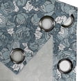 thumbnail image 4 of Ambesonne Flower Grommet Curtain, Botanical Nostalgic, 50" x 72", Slate Blue and White, 4 of 6