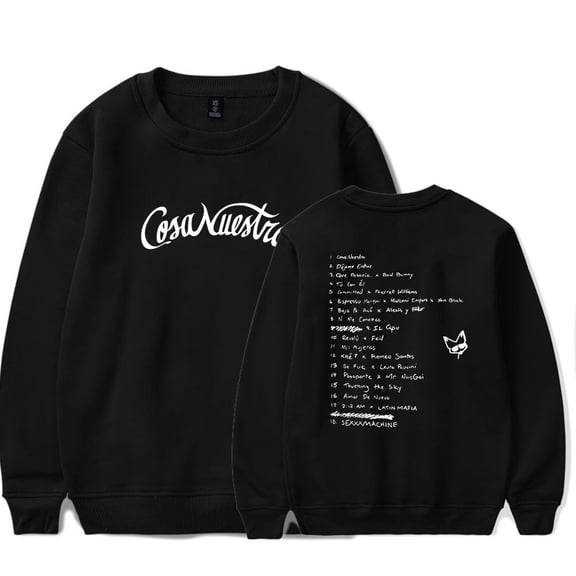 Rauw Alejandro Cosa Nuestra Merch Long Sleeve Crewneck Sweatshirt For Men/Women Unsiex Fashion Streetwear