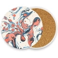 thumbnail image 5 of GZHJMY Printed Round Marble Ink Splash Ceramic Coasters with Cork-Backed for Coffee Drink Cup Mat Absorbent Stone Coaster, 4 Pack, 5 of 5