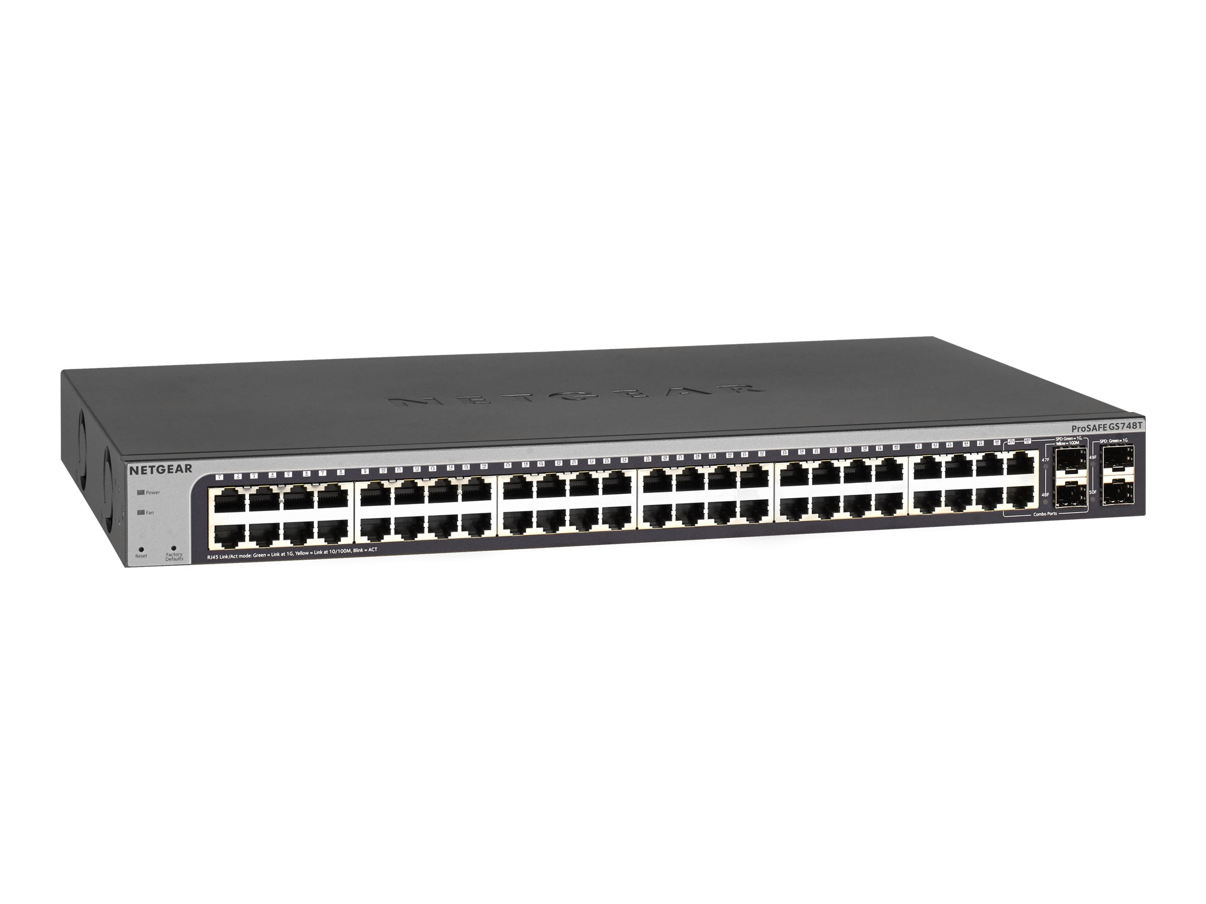 Photo 1 of NETGEAR GS748T 48-Port Gigabit Smart Managed Switch - Switch - L3 Lite - smart - 48 x 10/100/1000 + 2 x Gigabit SFP + 2 x combo Gigabit SFP - desktop, rack-mountable