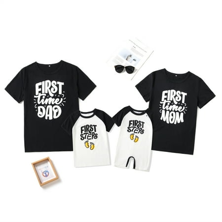 

Matching Family Outfits Mama Papa Sister Brother Baby Cute Matching Outfits Couple Shirts - Black Baby Romper 60(6-9M)