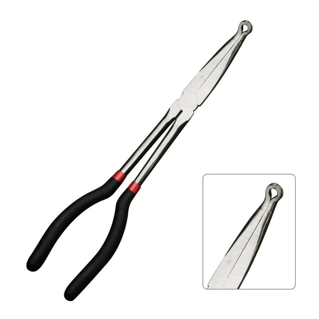Extended Pointed Nose Pliers, Automotive Plug Disassembly Pliers, Extended Handle Design, Precision Grip, Durable Steel Construction, Professional Use, for Electrical Work, Wire Connector Akmoler