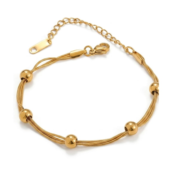 Elegant Beaded Chain Bracelet for Women with Adjustable Multi Strand Design Stylish Fashion Jewelry Accessory