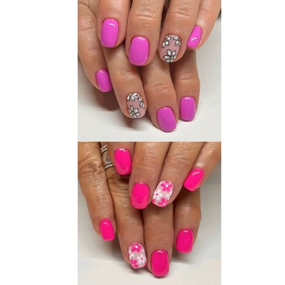 Square Press on Nails Designs Fake Nails Stick on Nails in 12 Sizes,48 Pcs French Nails Tips for DIYS Nails Decorations