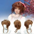 thumbnail image 2 of Anime Cardcaptor Sakura'S Wig Short Light Brown Cosplay Party Wigs, 2 of 5