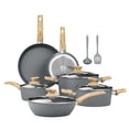 thumbnail image 1 of Juego de utensilios de cocina de inducción gris de 12 piezas, juego de ollas y sartenes antiadherentes de granito, 1 of 8