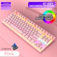 thumbnail image 1 of mecáco USB para juegos, Panel desmontable fantasma, retroiluminado con íris para juegos, mecanografía, computadora de escritorio, 87 lves shamjiam Teclado mecánico, 1 of 7