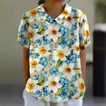 thumbnail image 2 of TSADFHJI Chandails en Molleton Femmes Manches Longues Mode Rétro Coloré Ample Décontracté Col Rabattu T-Shirt Manches Courtes TG Bleu Clair, 2 of 5