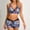 Blue, variant on Lilgiuy Two Piece Bathing Suits for Women High Waist Slim Fit Bikini Sets Solid Color Swimsuit Summer Beach Vacation Swimwear(Blue,M)