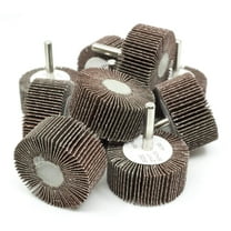 Benchmark Abrasives 2" x 1" Aluminum Oxide Flap Wheel With 1/4" Shank Mounted (10 Pack) - 80 Grit