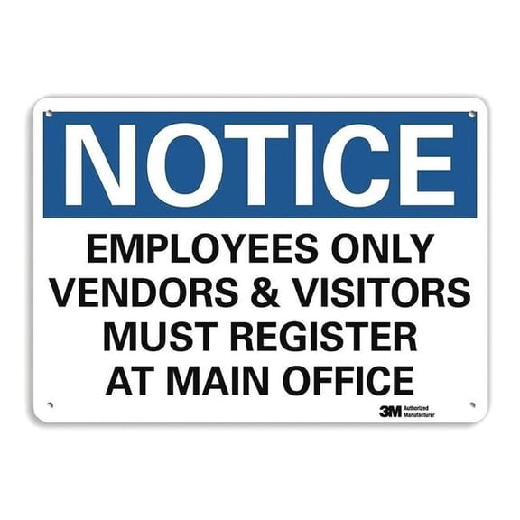 Lyle Notice Sign,10 in x 14 in,Aluminum U5-1194-RA_14X10